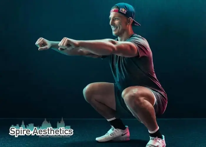 Image of man build leg muscle Stoke on Trent through exercise
